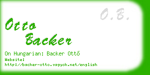 otto backer business card